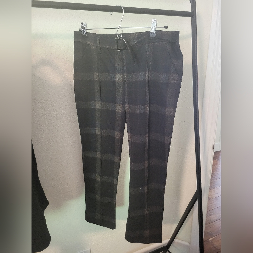 Democracy Absolution Belted Plaid Trouser Ankle length